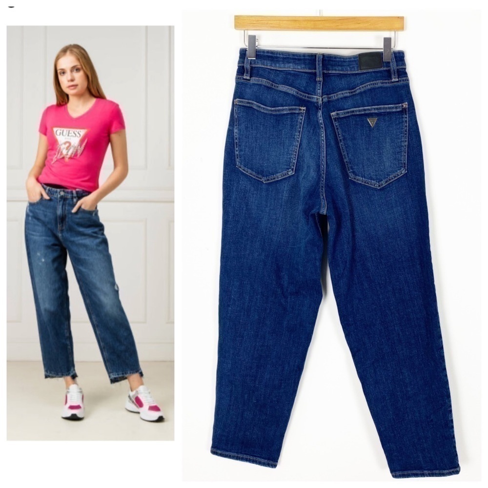 GUESS JEANS Jacqueline Relaxed Fit High Waisted Hi Rise Loose Baggy Fit Jeans 25